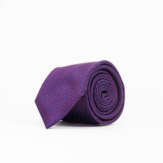 Jedwabny fioletowy krawat o drobnym wzorze