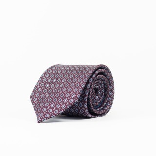 Jedwabny krawat z geometrycznym wzorem