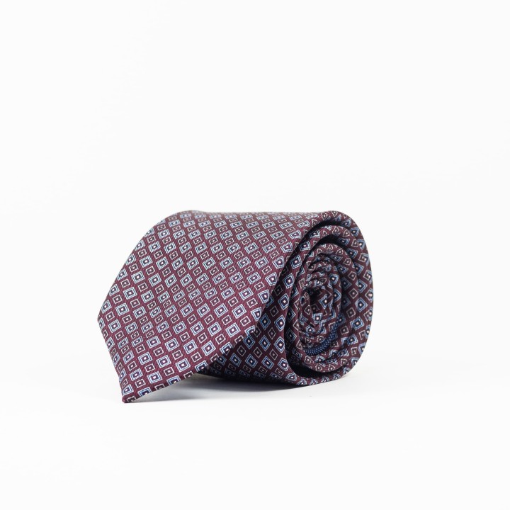 Jedwabny krawat z geometrycznym wzorem
