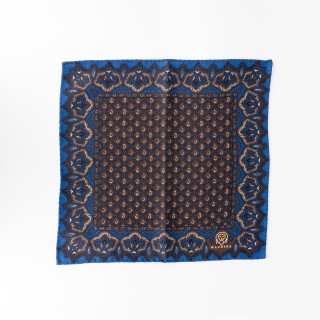 Wełniana brązowo-niebieska poszetka