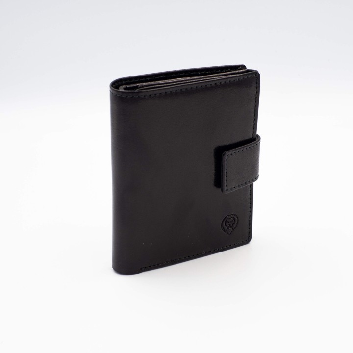 Pionowy portfel skórzany z zapięciem