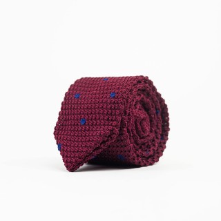 Bordowy krawat z bawełny z nieregularnym wzorem