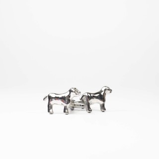 Srebrne spinki w kształcie psów