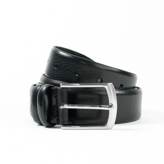 Męski czarny pasek ze skóry licowej