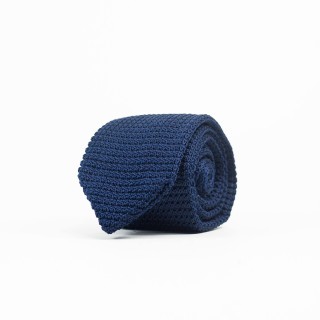 Granatowy krawat z bawełny